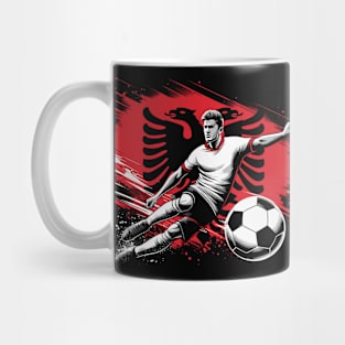 Dynamic Albania Soccer Star in Action - Vector Design Mug